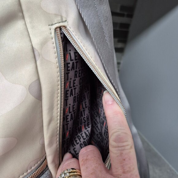 Stella & Dot Crush It Backpack Pink and Grey Camo - Picture 8 of 14